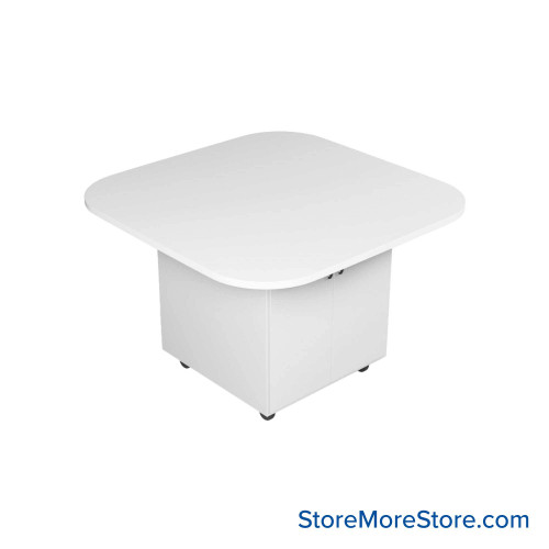 Work Island, 60" W x 60" D x 29" H, Square Shape, Double Faced Cupboard Storage