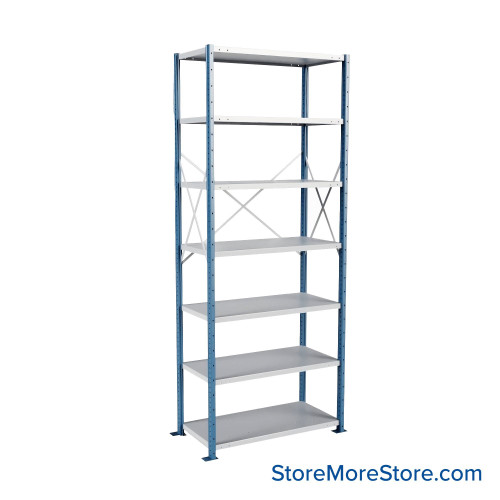 Heavy Duty Shelving, 48" W x 24" D x 123" H, Heavy-Duty Open Shelving