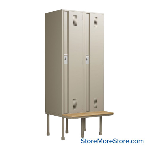Locker with Bench, 36'' W x 18'' D x 90'' H, Digital Lock