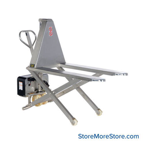Skid Lift, 26.75" W x 45" D x 31.5" H, Stainless Steel, 12 Volt DC, 26.75"Wx45"L Fork Size Skid Lift, 26.75" W x 45" D x 31.5" H, Stainless Steel, 12 Volt DC, 26.75"Wx45"L Fork Size