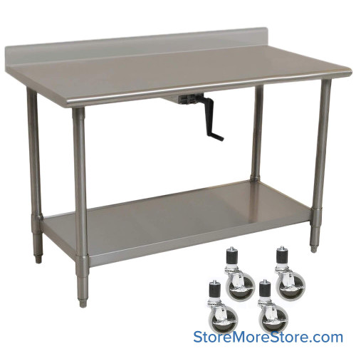 Adjustable Height Stainless Steel Table 60''W x 24''D - T2460SE-BS-HA-C