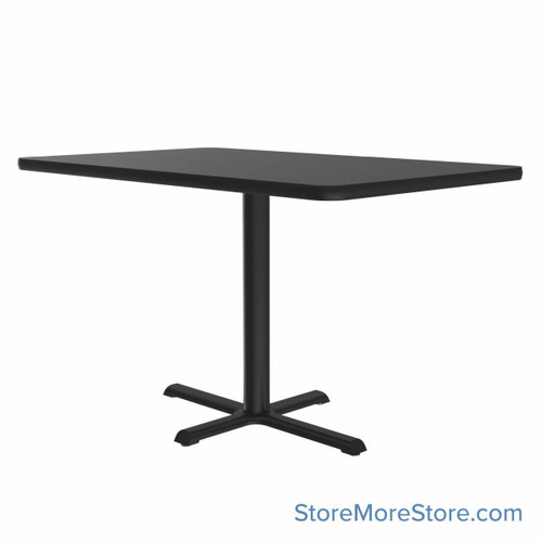 Laminate Cafe Tables, 42" W x 30" D x 29" H, Rectangular, Cross Base