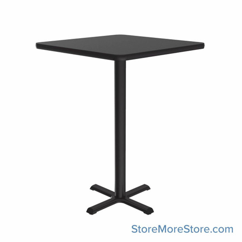Commercial Cafe Tables, 24" W x 24" D x 42" H, Square Shaped, Cross Base Commercial Cafe Tables, 24" W x 24" D x 42" H, Square Shaped, Cross Base
