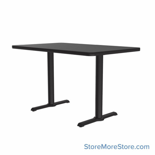 Commercial Cafe Tables, 60" W x 30" D x 29" H, Rectangular Shaped, T-Base Base
