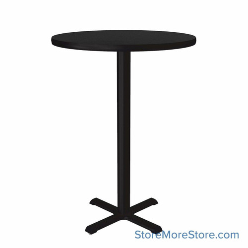 Commercial Cafe Tables, 24" W x 24" D x 42" H, Round Shaped, Cross Base