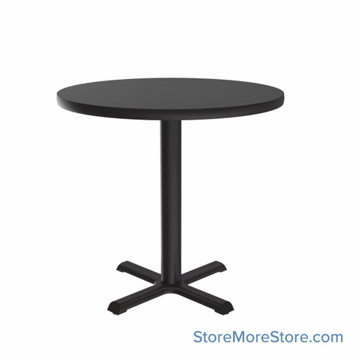 Commercial Cafe Tables, 36" W x 36" D x 29" H, Round Shaped, Cross Base
