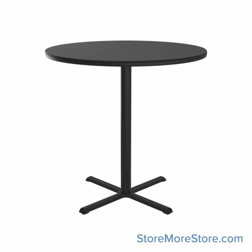 Commercial Cafe Tables, 48" W x 48" D x 42" H, Round Shaped, Cross Base