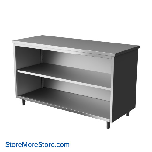 Stainless Steel Table Cabinet, 60" W x 30" D, 1 Adjustable Shelf Stainless Steel Table Cabinet, 60" W x 30" D, 1 Adjustable Shelf