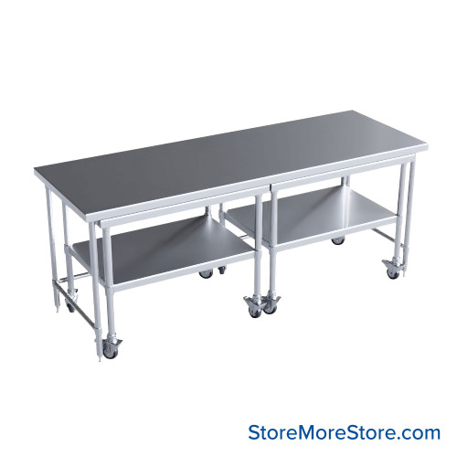 Stainless Steel Nesting Tables, 84" Wide