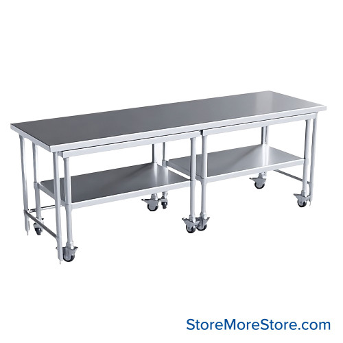 Stainless Steel Nesting Tables, 96" Wide