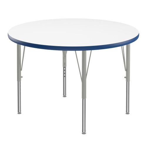 Dry Erase Activity Tables, 36" W x 36" D, Round, Silver Mist