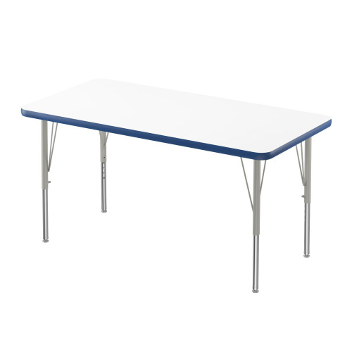 Dry Erase Activity Tables, 48" W x 24" D, Rectangular, Silver Mist