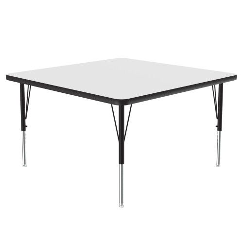 Dry Erase Activity Tables, 48" W x 48" D, Square, Black/chrome