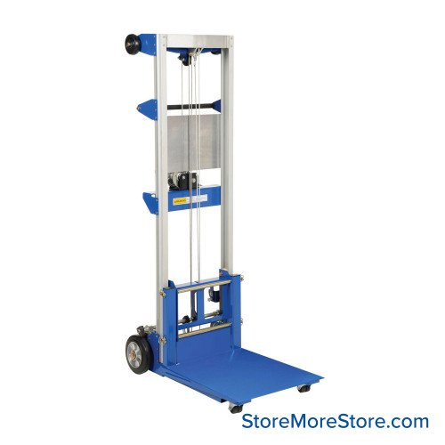 Manual Stacker Lift, 21" D x 67" H, Standard Lift Design, 500 lbs Load Capacity, Includes Deck Platform Manual Stacker Lift, 21" D x 67" H, Standard Lift Design, 500 lbs Load Capacity, Includes Deck Platform