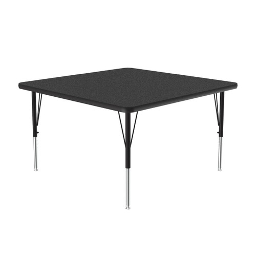 Adjustable Height Activity Tables-Square, 42" W x 42" D x 19" H, 42x42" Top, Black/chrome Adjustable Height Activity Tables-Square, 42" W x 42" D x 19" H, 42x42" Top, Black/chrome
