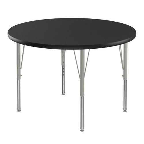 Adjustable Height Activity Tables-Round, 42" W x 42" D, 42" Top, Silver Mist