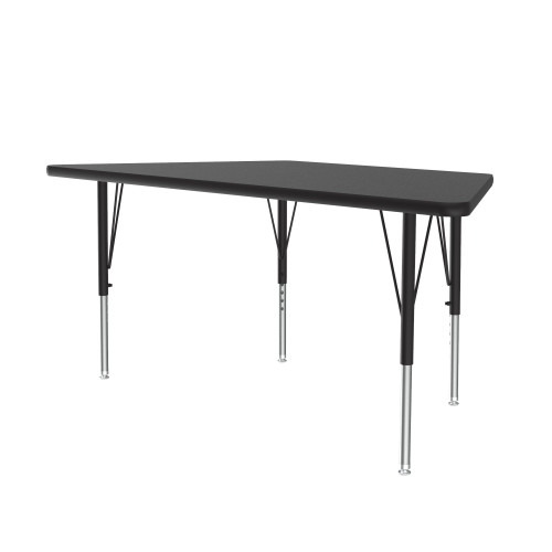 Laminate Activity Tables, 48" W x 24" D, 24x48 Trapezoid Top, Black