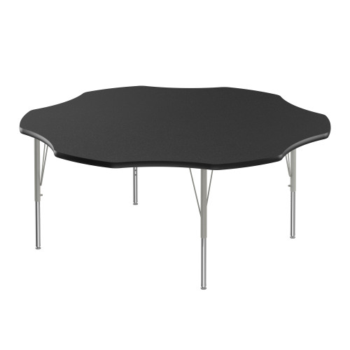 Laminate Activity Tables, 60" W x 60" D, 60" Flower Top, Silver Mist