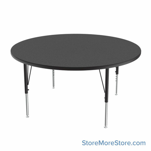 Educational Activity Tables, 48" W x 48" D, Round, Black/chrome