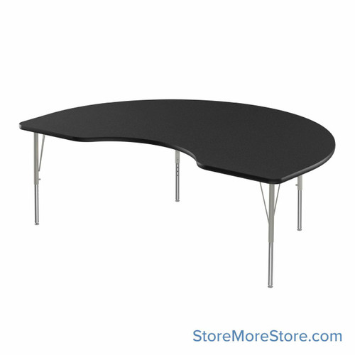 Educational Activity Tables, 72" W x 48" D, Kidney, Silver Mist