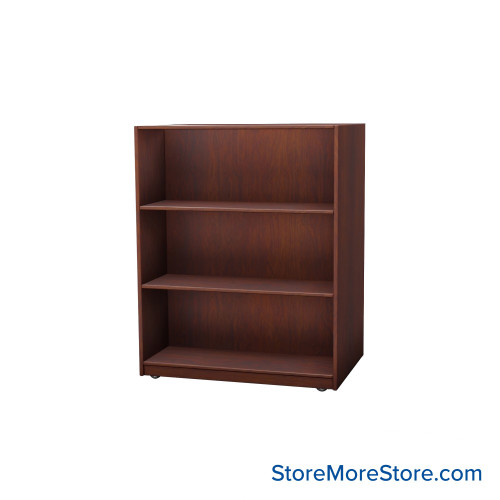 Wood Bookcase Shelves, 37" W x 24" D x 42" H, Double-Side Shelving, Includes Casters