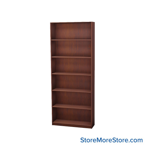 Wood Bookcase Shelves, 37" W x 12" D x 84" H, Single-Side Shelving, Without Casters
