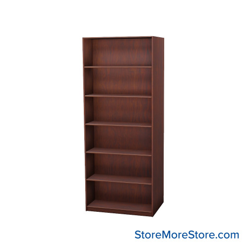 Wood Bookcase Shelves, 37" W x 24" D x 84" H, Double-Side Shelving, Without Casters