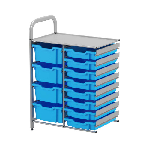 School Supply Bin Storage, 26.4" W x 17.3" D x 38.8" H, Adder Unit, 8 Shallow & 4 Deep