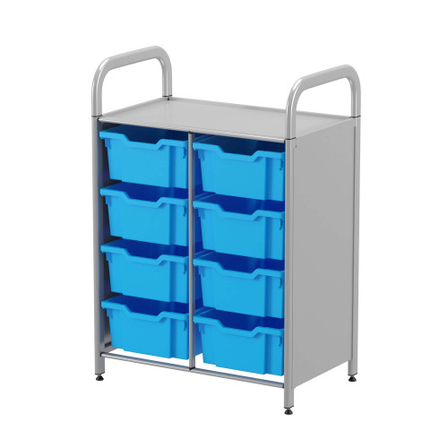 School Supply Bin Storage, 27.4" W x 17.3" D x 38.8" H, Starter Unit, 8 Deep Trays