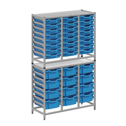 Classroom Storage Shelves, 41.73" W x 16.54" D x 67.52" H, 24 Shallow & 12 Deep Bins