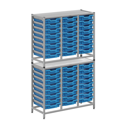 Classroom Storage Shelves, 41.73" W x 16.54" D x 67.52" H, 48 Shallow Trays