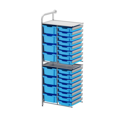 School Wall Storage Shelves, 26.4" W, Adder Unit, 16 Shallow & 8 Deep