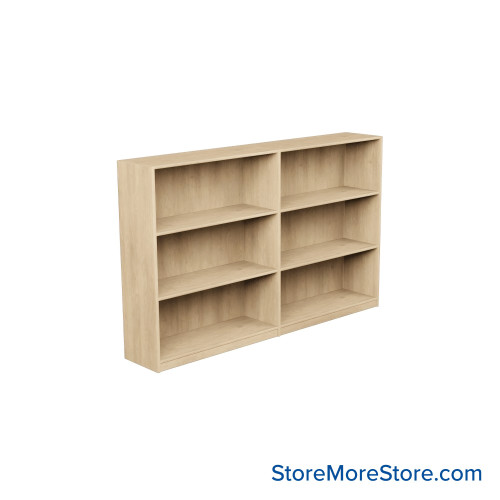 Laminate Bookshelf, 73" W x 10" D x 42" H, Single-Sided Shelving, Without Casters
