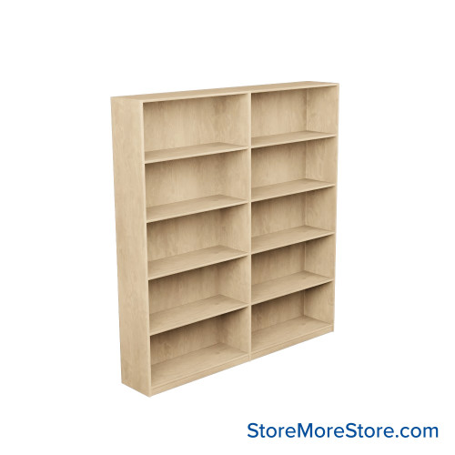 Laminate Bookshelf, 73" W x 12" D x 72" H, Single-Sided Shelving, Without Casters