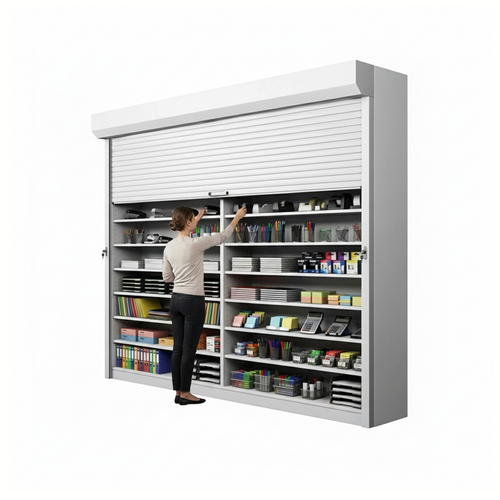 Shelving Security Doors and Shutters, 114" W x 124" H, 108 - 113.99" Width Range, Front Mount