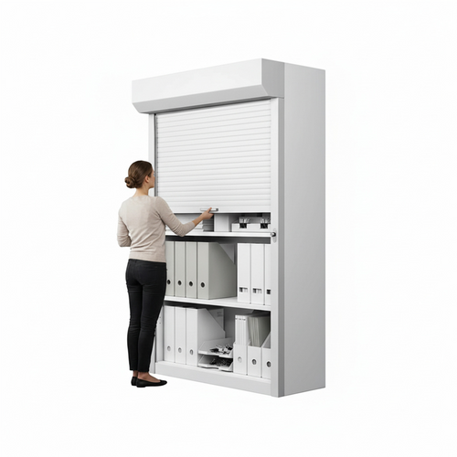 Shelving Security Doors and Shutters, 48" W x 100" H, 42 - 47.99" Width Range, Front Mount