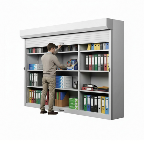 Shelving Security Doors and Shutters, 114" W x 79" H, 108 - 113.99" Width Range, Front Mount