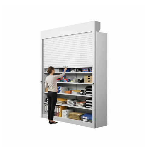 Shelving Security Doors and Shutters, 72" W x 124" H, 48 - 71.99" Width Range, Top Mount