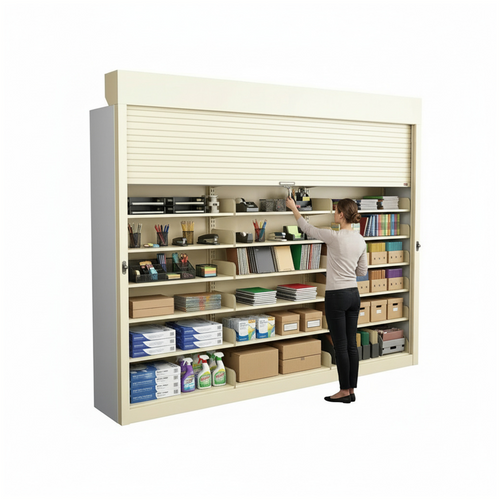Shelving Security Doors and Shutters, 108" W x 124" H, 96 - 107.99" Width Range, Top Mount
