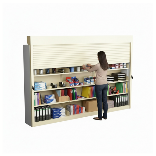 Shelving Security Doors and Shutters, 132" W x 91" H, 126 - 131.99" Width Range, Top Mount