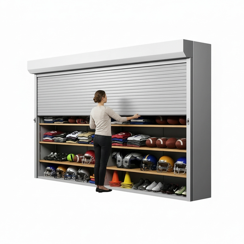 Shelving Security Doors and Shutters, 132" W x 100" H, 126 - 131.99" Width Range, Front Mount