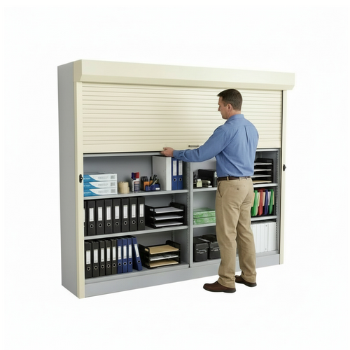 Shelving Security Doors and Shutters, 108" W x 91" H, 96 - 107.99" Width Range, Front Mount