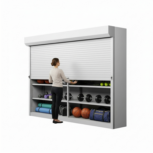 Shelving Security Doors and Shutters, 108" W x 100" H, 96 - 107.99" Width Range, Front Mount