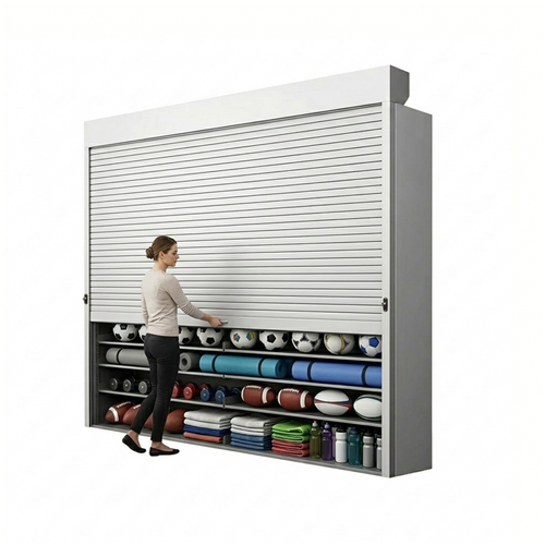Shelving Security Doors and Shutters, 126" W x 124" H, 114 - 125.99" Width Range, Top Mount