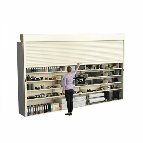 Shelving Security Doors and Shutters, 144" W x 124" H, 132 - 143.99" Width Range, Top Mount
