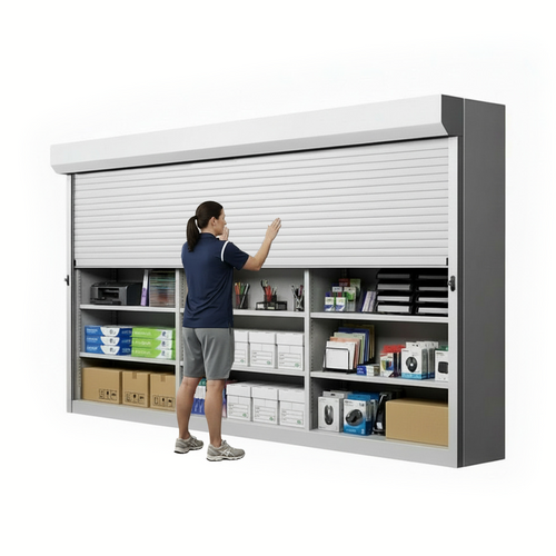 Shelving Security Doors and Shutters, 144" W x 91" H, 132 - 143.99" Width Range, Front Mount