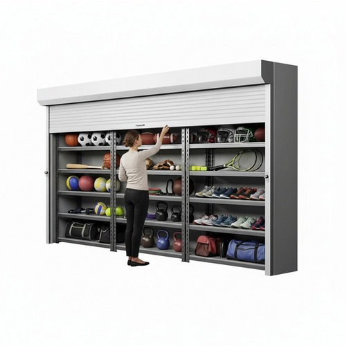 Shelving Security Doors and Shutters, 144" W x 100" H, 132 - 143.99" Width Range, Front Mount