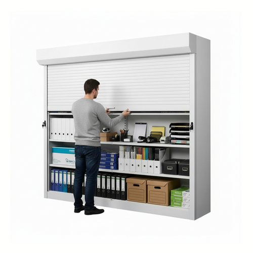 Shelving Security Doors and Shutters, 96" W x 91" H, 72 - 95.99" Width Range, Front Mount