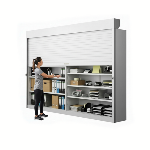 Shelving Security Doors and Shutters, 126" W x 100" H, 114 - 125.99" Width Range, Top Mount