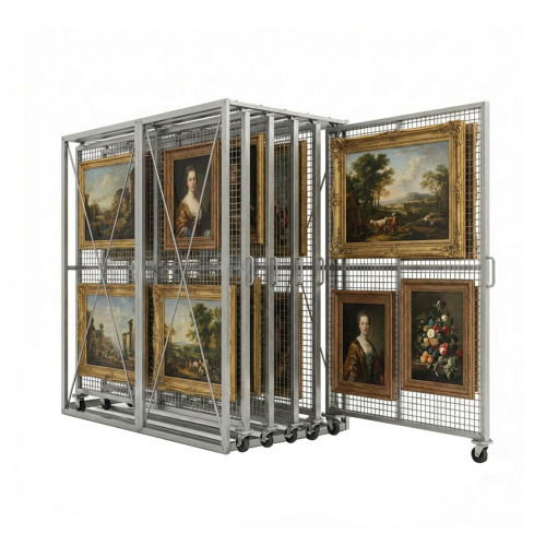 Pull-out Art Storage Rack, 62'' W x 61" D x 84" H